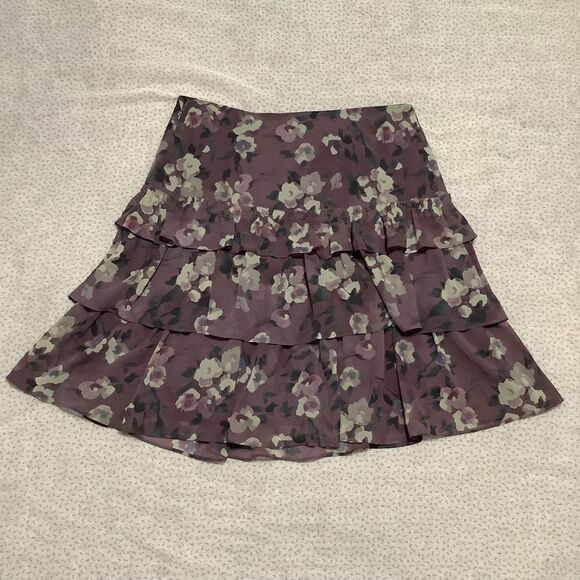 Purple Dark Feminine Romantic Whimsigoth Fairy Grunge Tiered Ruffle Mini Skirt 4 - Picture 9 of 15